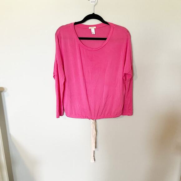 Eberjey tie modal pink long sleeve shirt women’s xs - Picture 1 of 8